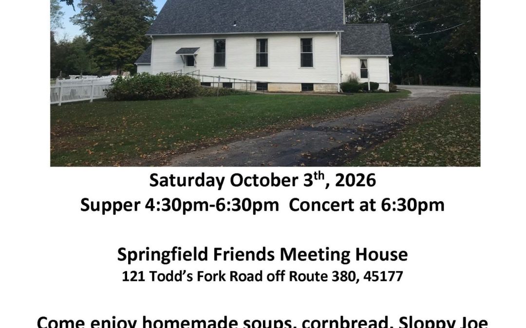 Springfield Soup & Sandwich Supper: October 3